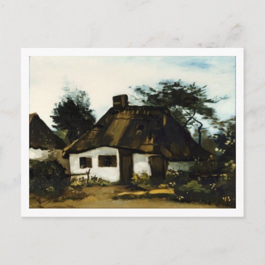 Hütte mit Bäumen, Vincent van Gogh Postkarte (Vorderseite)
