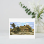 Hütte mit Decrepit Barn, Frau, Vincent van Gogh Postkarte (Stehend Vorderseite)