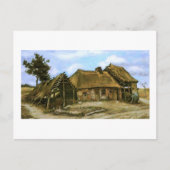 Hütte mit Decrepit Barn, Frau, Vincent van Gogh Postkarte (Vorderseite)