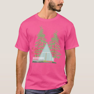 Hütte mit moderner Architektur im Wald T-Shirt