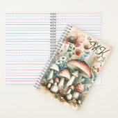 Hütte Mit Monogramm Pilze und Blume Notizblock (Innen)