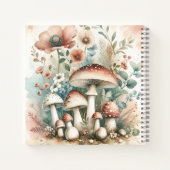 Hütte Mit Monogramm Pilze und Blume Notizblock (Rückseite)