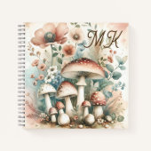 Hütte Mit Monogramm Pilze und Blume Notizblock (Vorderseite)