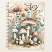 Hütte Mit Monogramm Pilze und Blume Planer (Vorderseite)