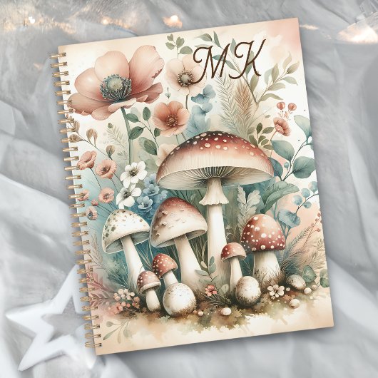 Hütte Mit Monogramm Pilze und Blume Planer