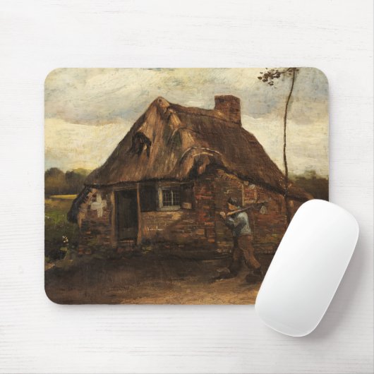 Hütte mit Peasant Coming Zuhause, 1885 von van Gog Mousepad (Mit Mouse)