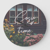 Hütte mit rustikalem Garten Große Wanduhr (Vorderseite)