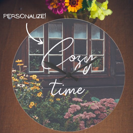 Hütte mit rustikalem Garten Große Wanduhr