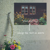 Hütte mit rustikalem Garten Poster