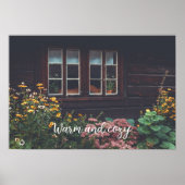 Hütte mit rustikalem Garten Poster (Vorne)