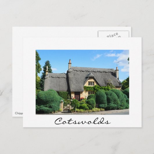 Hütte mit Strohdach im Chip Campingplatz Postkarte (Vorne/Hinten)