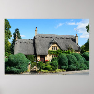 Hütte mit Strohdach im Chipping Campden Poster