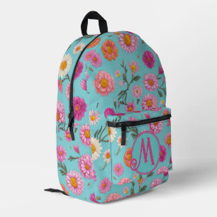 Hütte-Mittelblütenblütenblütenfarben Rosa Blume Bedruckter Rucksack