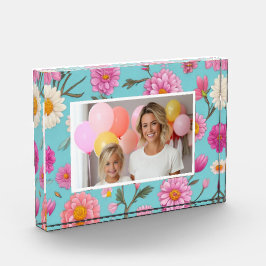 Hütte-Mittelblütenblütenblütenfarben Rosa Blume Fotoblock