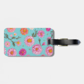 Hütte-Mittelblütenblütenblütenfarben Rosa Blume Gepäckanhänger (Rückseite horizontal)