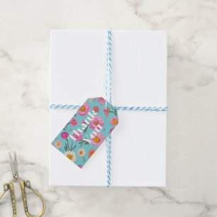 Hütte-Mittelblütenblütenblütenfarben Rosa Blume Geschenkanhänger