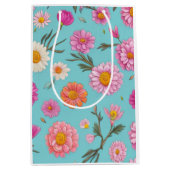 Hütte-Mittelblütenblütenblütenfarben Rosa Blume Mittlere Geschenktüte (Vorderseite)