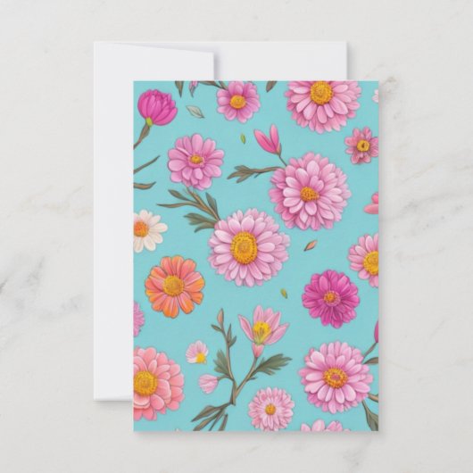 Hütte-Mittelblütenblütenblütenfarben Rosa Blume RSVP Karte (Rückseite)