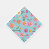 Hütte-Mittelblütenblütenblütenfarben Rosa Blume Serviette (Ecke)