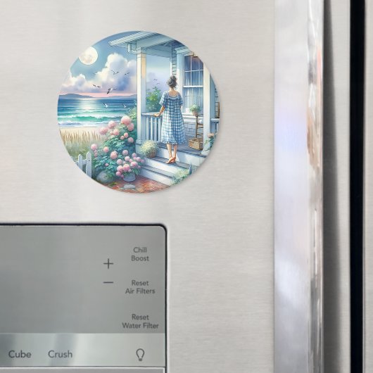 Hütte Moonlit Porch am Meer Magnet (In Situ (Kühlschrank))