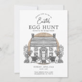 Hütte Ostereier Party Einladung (Vorderseite)