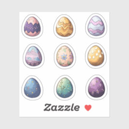 Hütte Ostereier Set Aufkleber