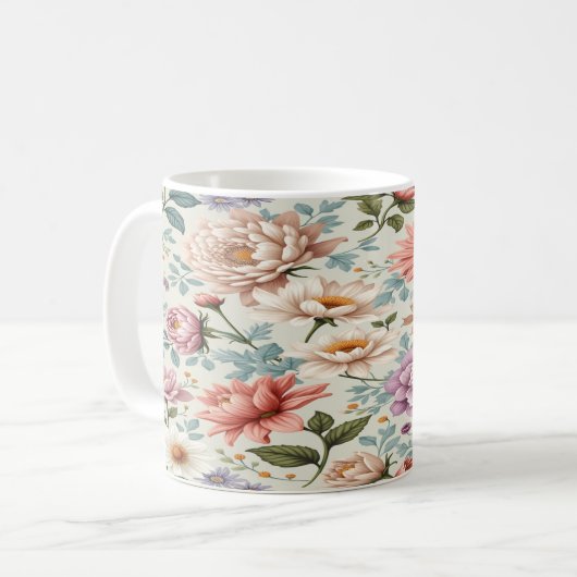 Hütte Pastel Botanischer Kern Kaffeetasse (Vorderseite Links)
