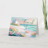 Hütte Pastellfarben Dankeskarte (Vorderseite)