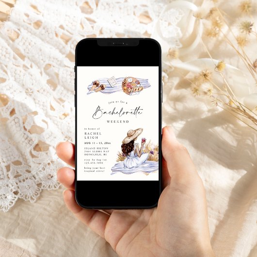 Hütte Picknick Bachelorette Einladung