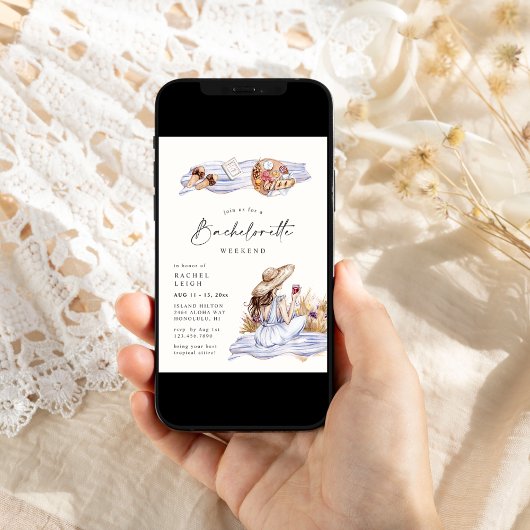 Hütte Picknick Bachelorette Einladung