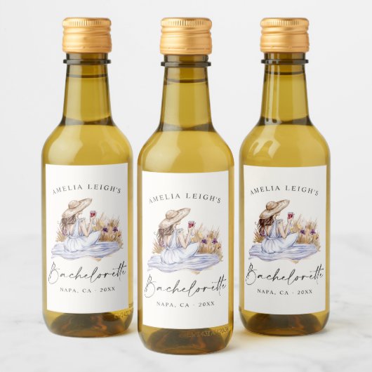 Hütte Picknick Bachelorette Weinetikett (Flaschen)