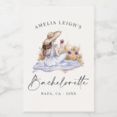 Hütte Picknick Bachelorette Weinetikett (Einzelnes Label)