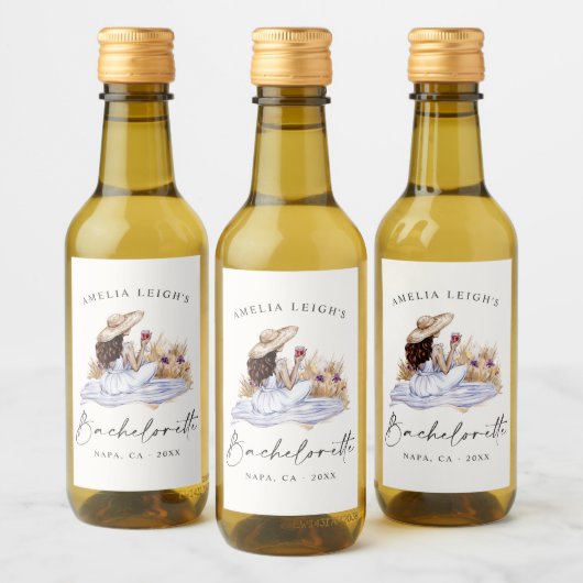 Hütte Picknick Bachelorette Weinetikett (Flaschen)