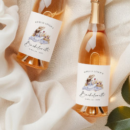 Hütte Picknick Bachelorette Weinetikett