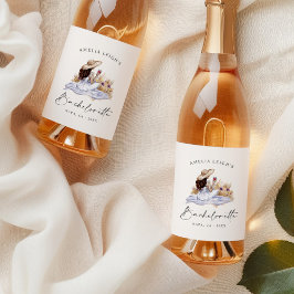 Hütte Picknick Bachelorette Weinetikett