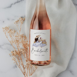 Hütte Picknick Bachelorette Weinetikett