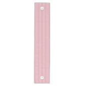 Hütte Pink Strip Rose Spitzen-Script Monogramm Mittelgroßer Tischläufer (Vorderseite)