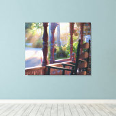 Hütte Porch in Early Sun - Martha's Vineyard Leinwanddruck (Insitu (Holzboden))