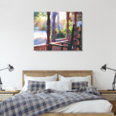 Hütte Porch in Early Sun - Martha's Vineyard Leinwanddruck (Insitu (Schlafzimmer))