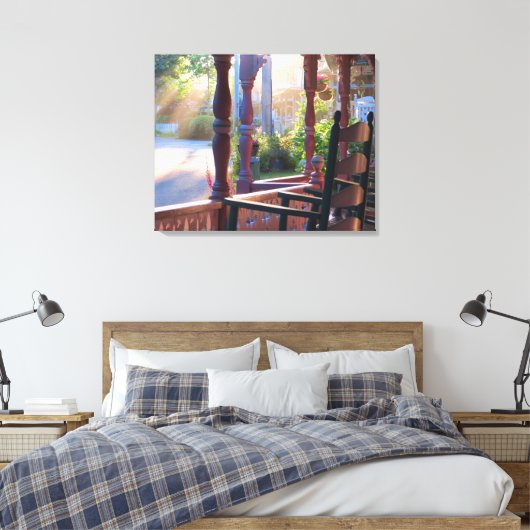 Hütte Porch in Early Sun - Martha's Vineyard Leinwanddruck (Insitu (Schlafzimmer))