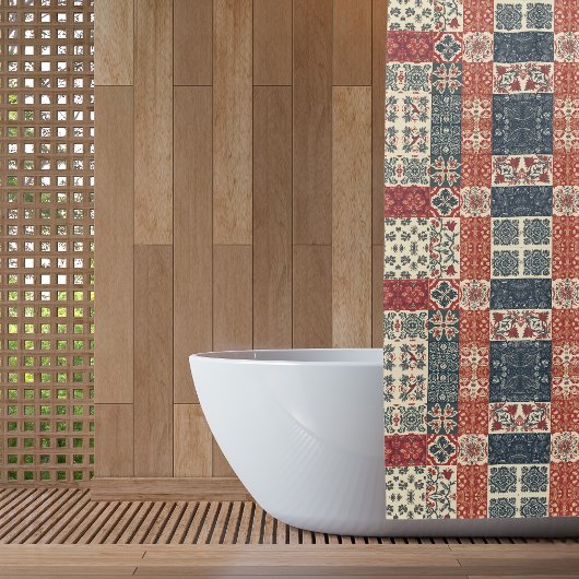 Hütte Quilt Duschvorhang