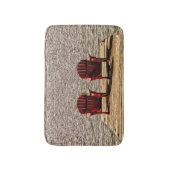 Hütte Red Adirondack Chairs Land Rustikal Badematte (Vorderseite Vertikal)