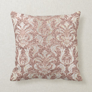 Hütte Rosa Rose Gold Damask Grau Pearl Glitzer Kissen