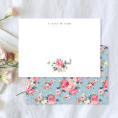 Hütte Rosa Rosen auf blauem Hintergrund Mitteilungskarte