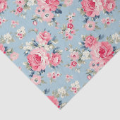 Hütte Rosa Rosen auf blauem Hintergrund Seidenpapier (Ausschnitt)