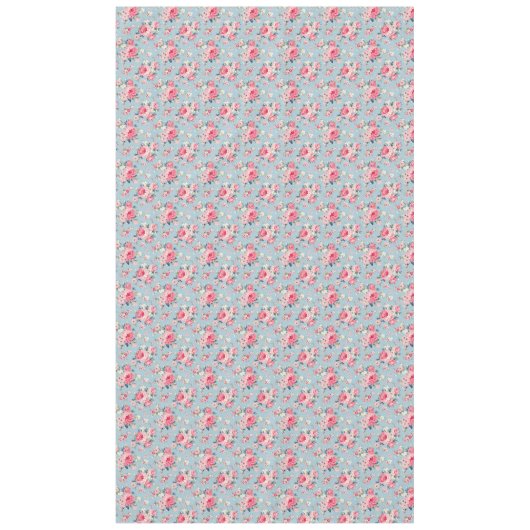 Hütte Rosa Rosen auf blauem Hintergrund Tischdecke (Vorderseite)