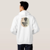 Hütte Rose auf Peach Hoodie (Schwarz voll)