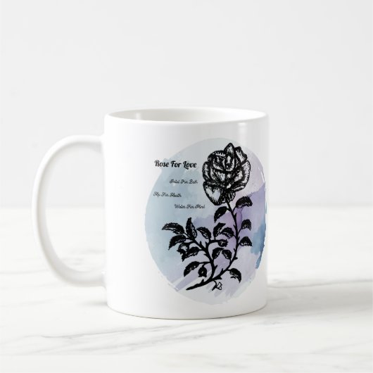 Hütte Rose der Liebe auf blau Kaffeetasse (Links)
