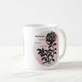 Hütte Rose der Liebe auf Rosa Kaffeetasse (VorderseiteRechts)