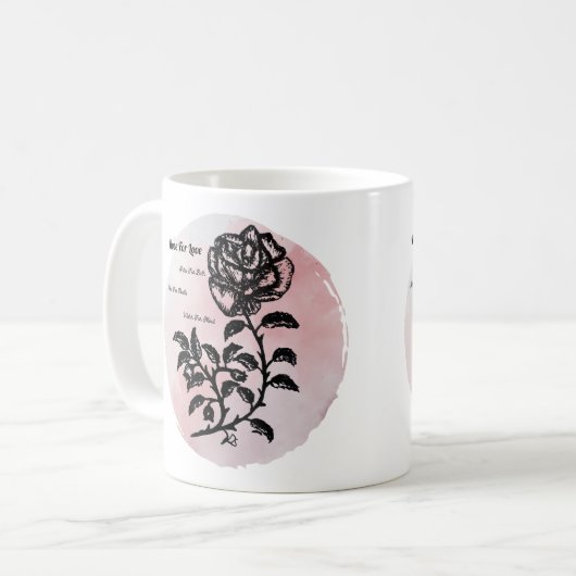 Hütte Rose der Liebe auf Rosa Kaffeetasse (Vorderseite Links)